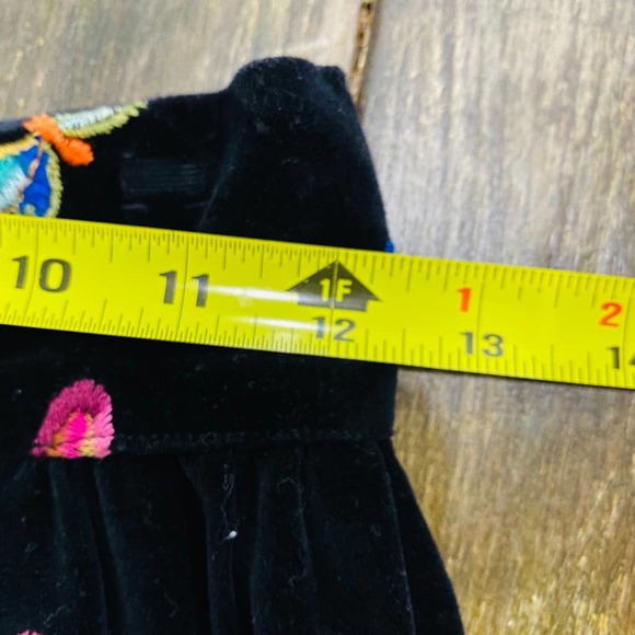 Gisella Heinemann VTG Embroidered Butterflies on Black Velvet Maxi Skirt SZ 8 - Picture 9 of 11